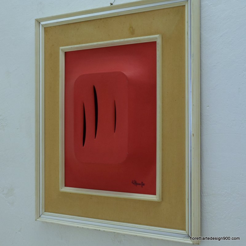 Ugo Reggiani Estroflessione Rossa con tagli 1978 Arte Moderna